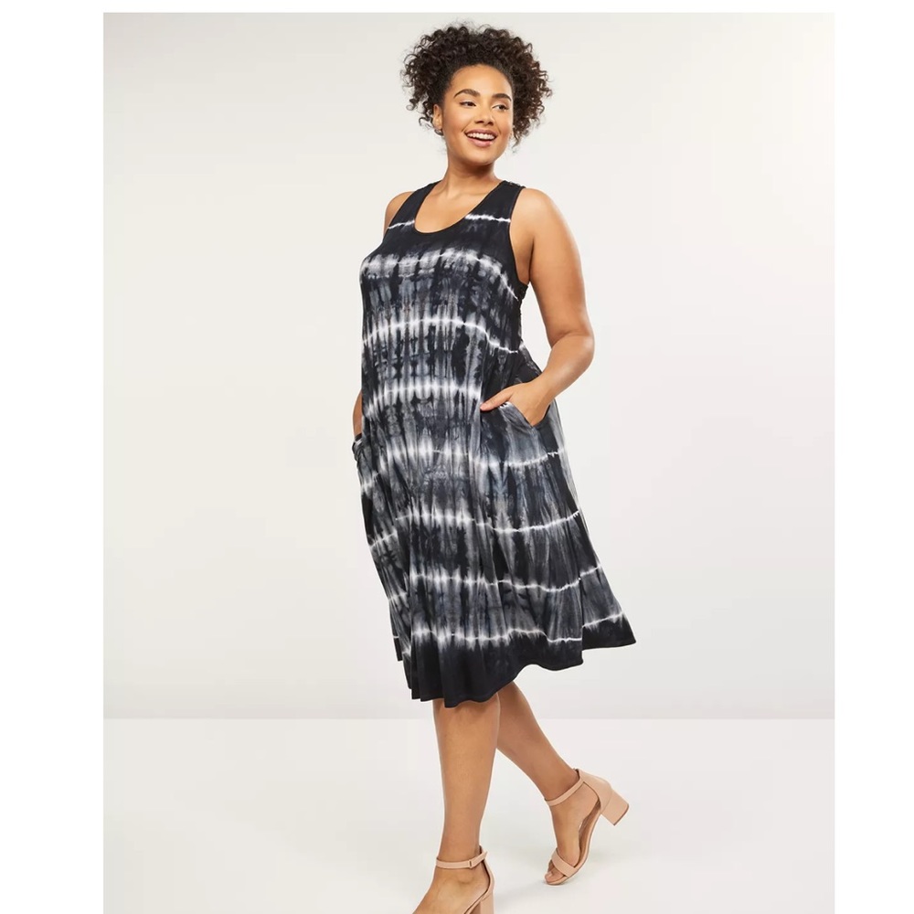 Lane Bryant Crochet Back tye dye dress size 18/20
